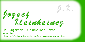 jozsef kleinheincz business card